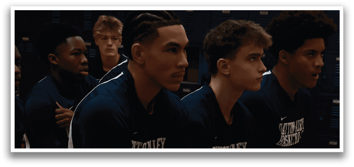 A group of men are sitting on a bench, with one of them holding a basketball. AI generated content