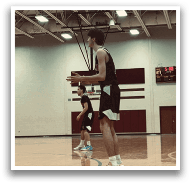 Two men playing basketball on a court. AI generated content