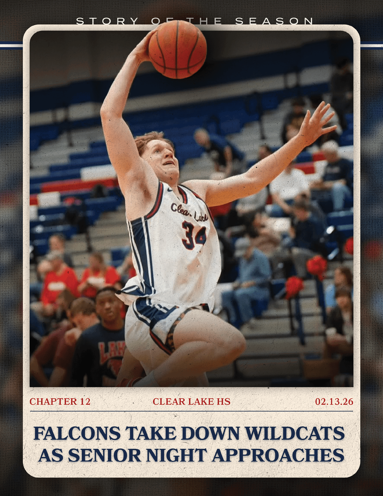 A basketball player leaps in the air to grab the ball. AI generated content