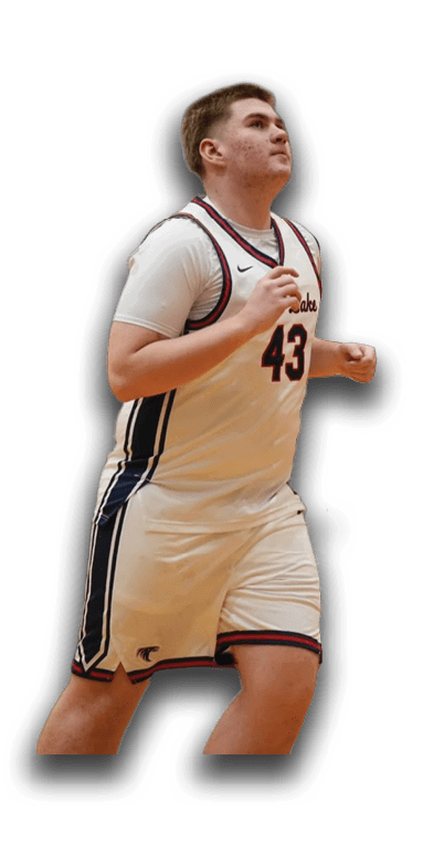 A man wearing a basketball uniform stands on a basketball court. AI generated content