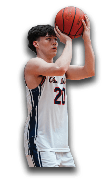 A basketball player wearing a white jersey with the number 20 on it is holding a basketball in his hands. AI generated content