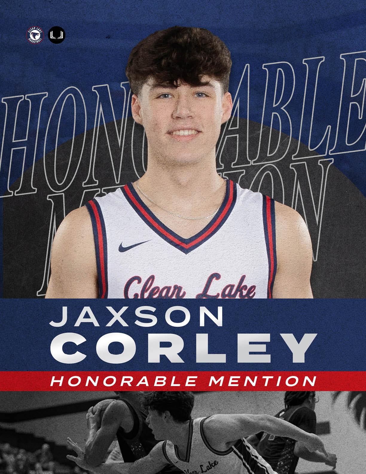 A young man wearing a basketball jersey is smiling for the camera. AI generated content