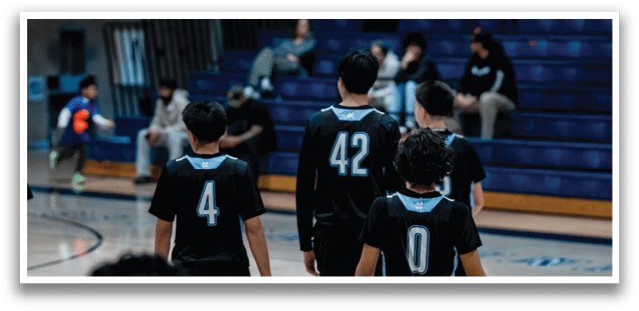 Two basketball players are playing against each other on a court. AI generated content