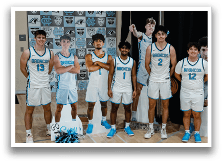 A group of basketball players pose for a picture on a basketball court. AI generated content