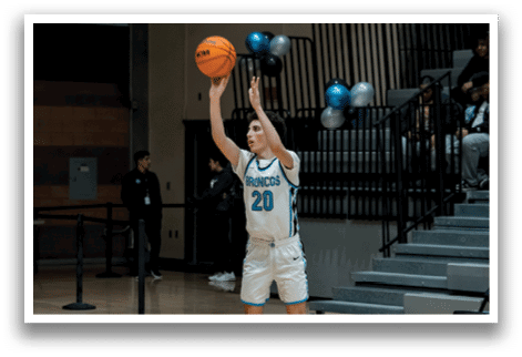 Two men playing basketball, one holding a basketball in his hand, the other watching. AI generated content