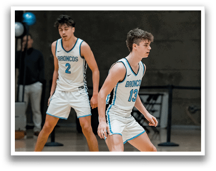 A basketball player leaps in the air to catch the ball. AI generated content