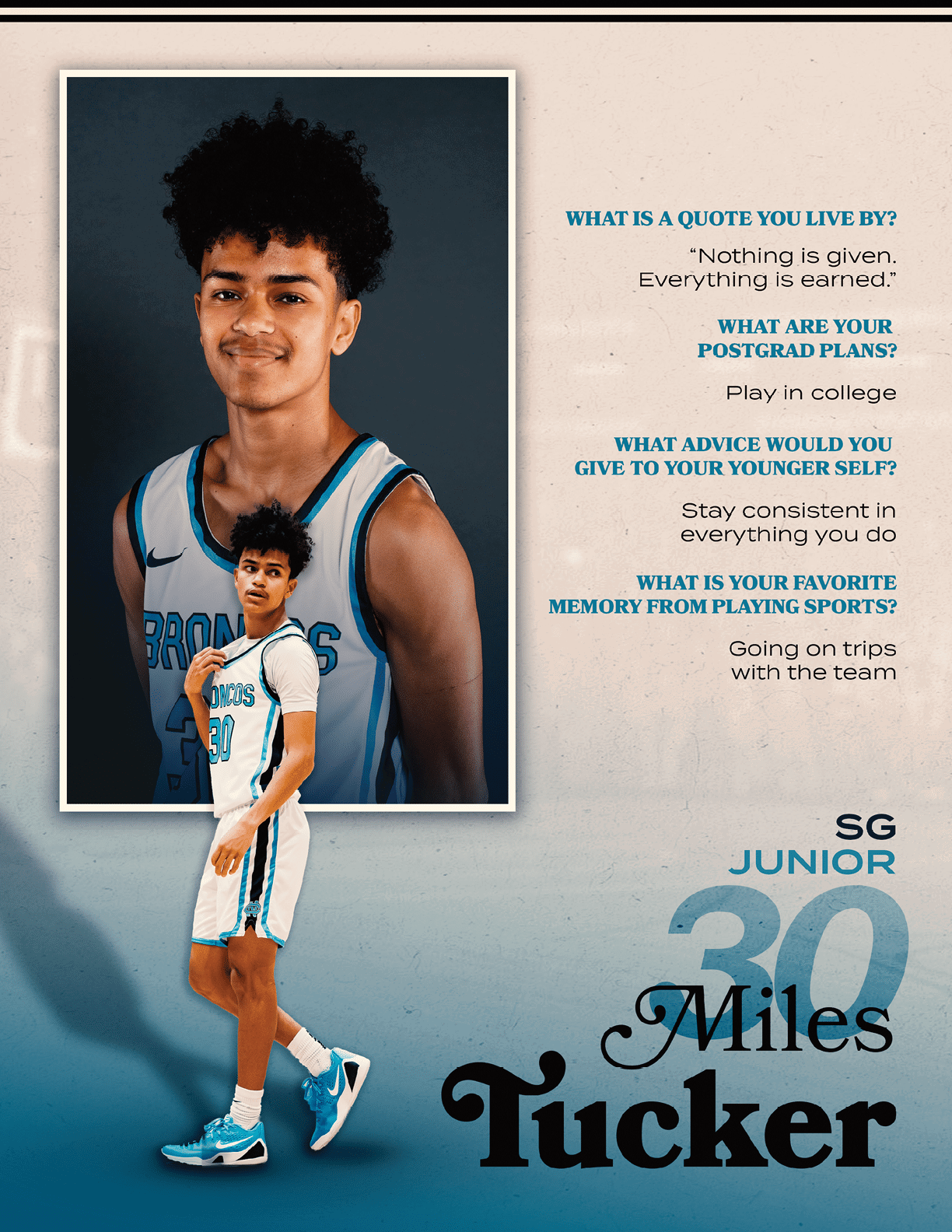A young man wearing a basketball uniform is posing for a picture. AI generated content