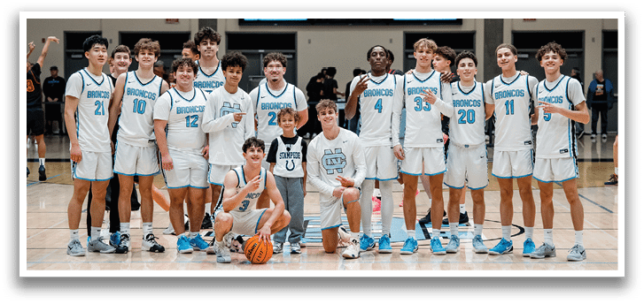 A group of basketball players posing for a picture on the court. AI generated content