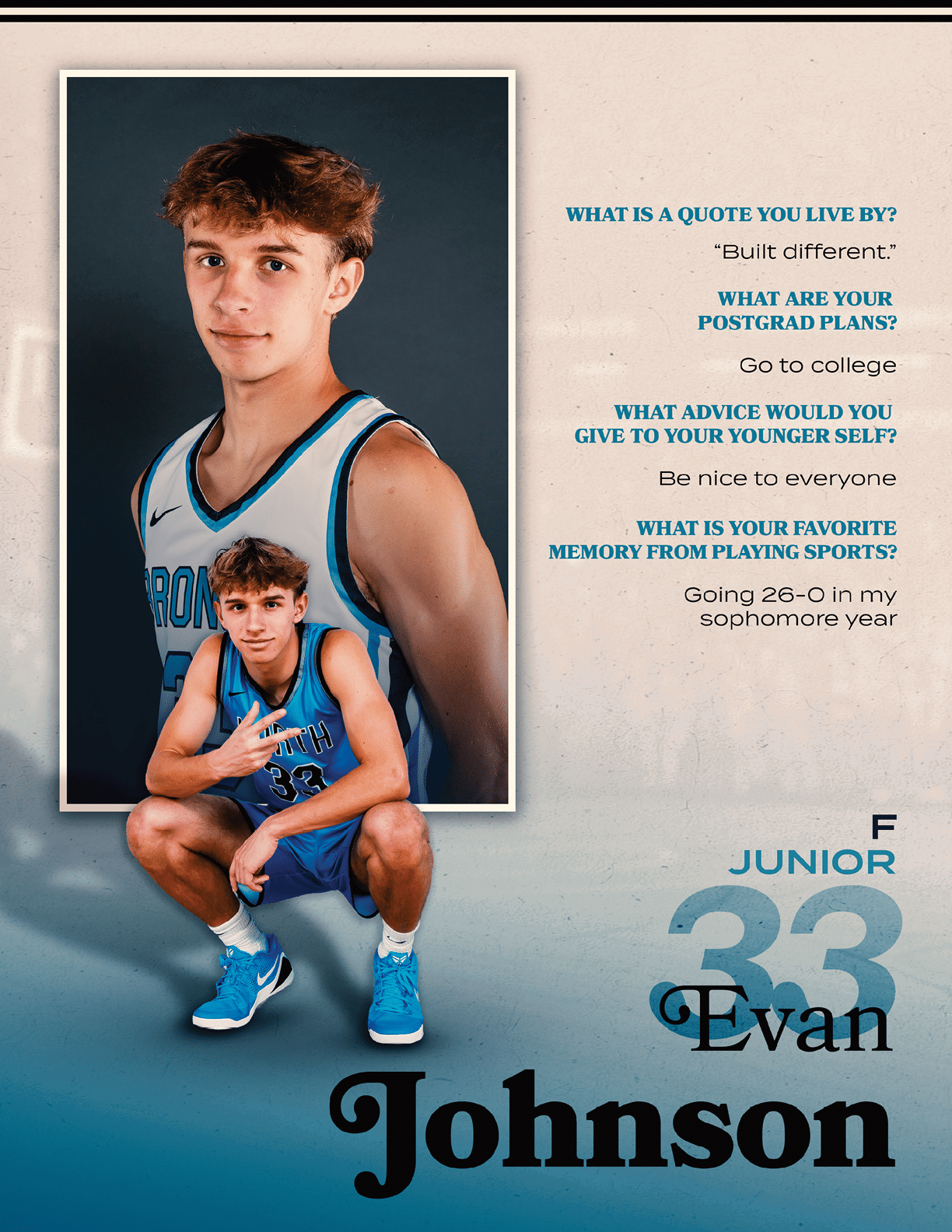 A young man poses for a picture in a basketball uniform. AI generated content