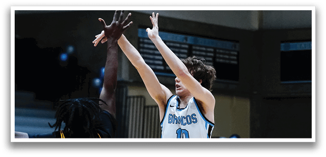 Two basketball players are on the court, one with the number 10 on his jersey. AI generated content