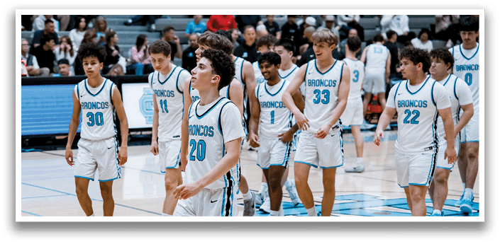 A group of young men wearing basketball uniforms are walking on a basketball court. AI generated content
