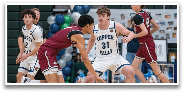 A group of young men playing basketball, one of them is trying to get the ball. AI generated content