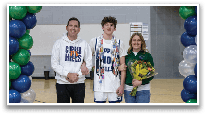 A group of people are standing on a basketball court, holding flowers. AI generated content