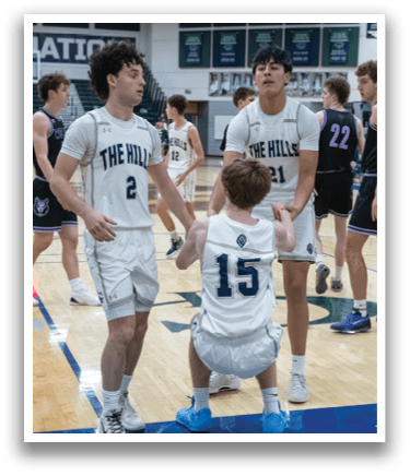 A group of basketball players on a court, one of them bending over to tie his shoes. AI generated content