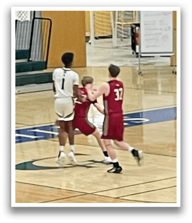 A group of people playing basketball in a gym. AI generated content