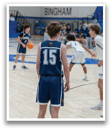 A basketball player with the number 15 on his jersey is standing on the court. AI generated content