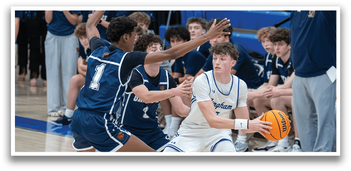 A group of young men playing basketball on a court. AI generated content