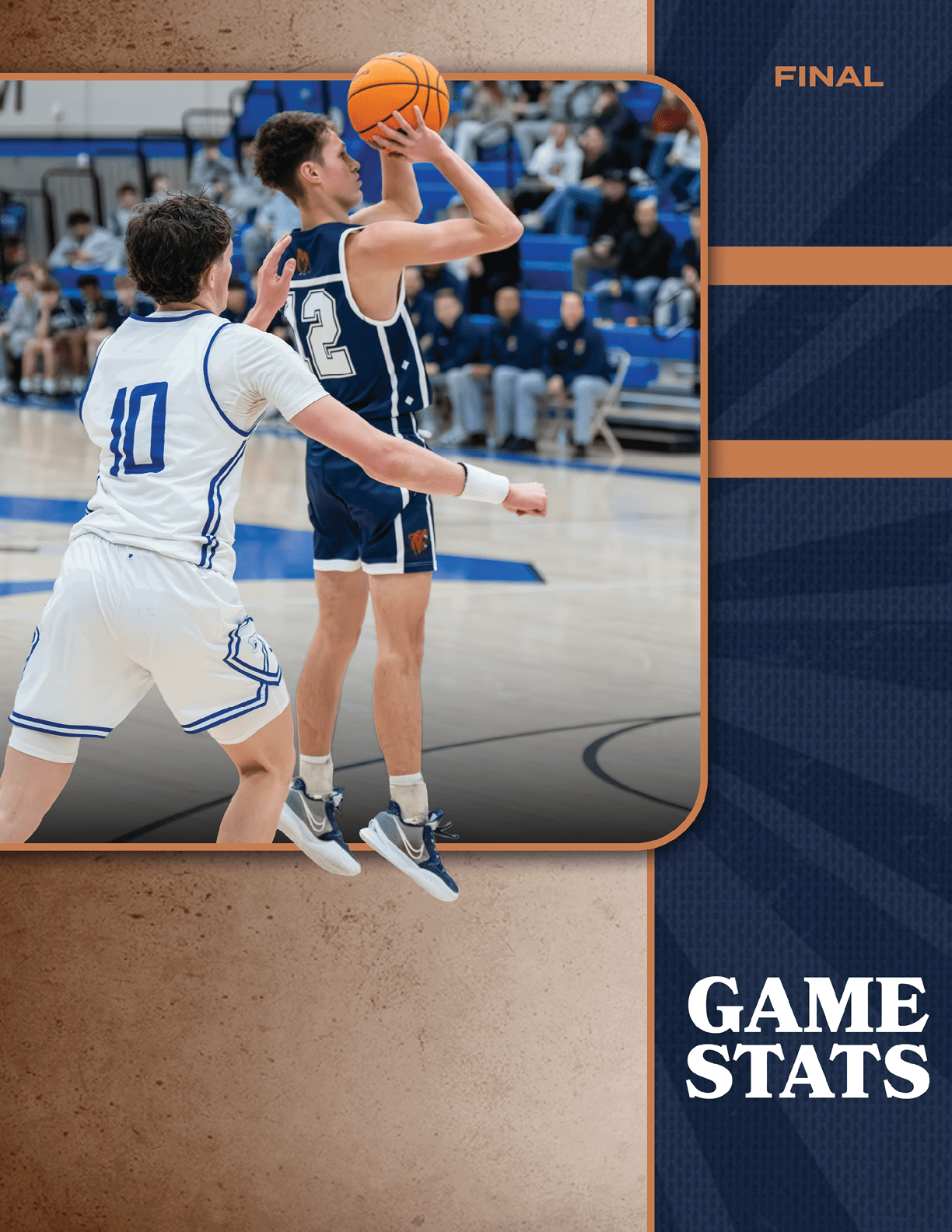A basketball player in a white uniform is jumping in the air to block a shot. AI generated content