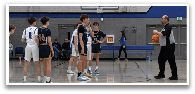 A group of young men are playing basketball on a court. AI generated content