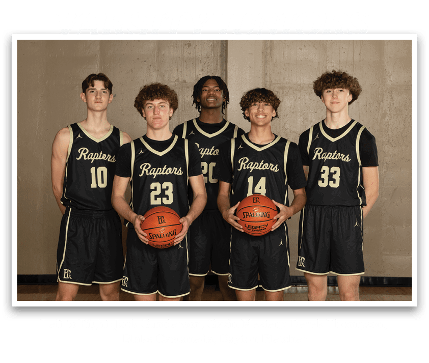 Left to Right: Jack Gunderson, Gavin Mestery, Derek Thompson, Blake Castaneda, Dayton Pletcher,Varsity JUNIOR