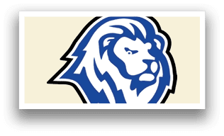 A blue and white lion logo. AI generated content