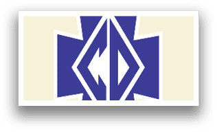 A blue and white cross logo. AI generated content