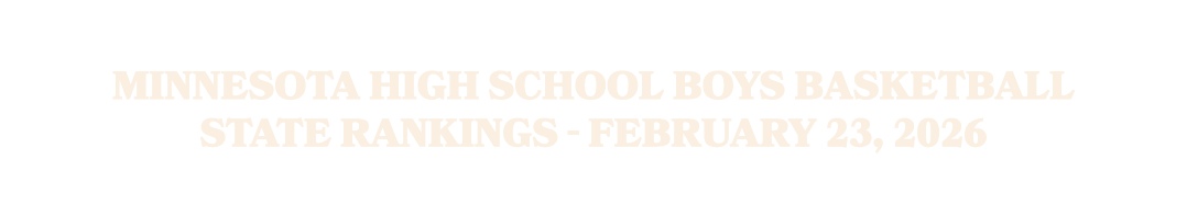 Minnesota High School Boys Basketball State Rankings February 23, 2026