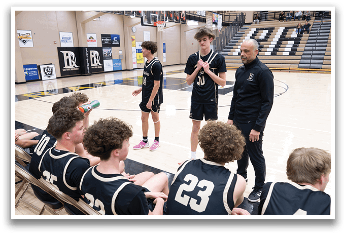 A group of young men are sitting on a bench in a gym. AI generated content