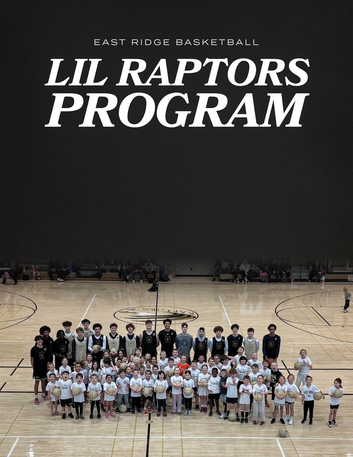 A group of children pose for a photo on a basketball court. AI generated content