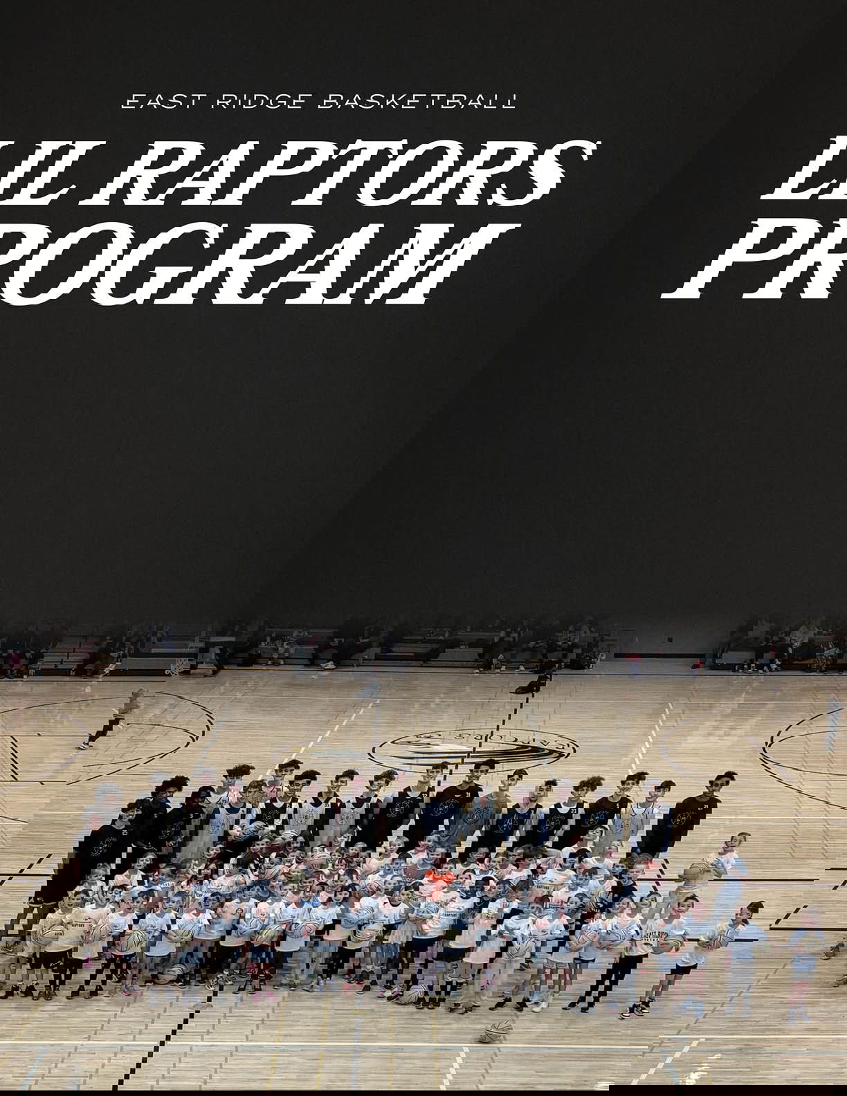 A group of children pose for a photo on a basketball court. AI generated content