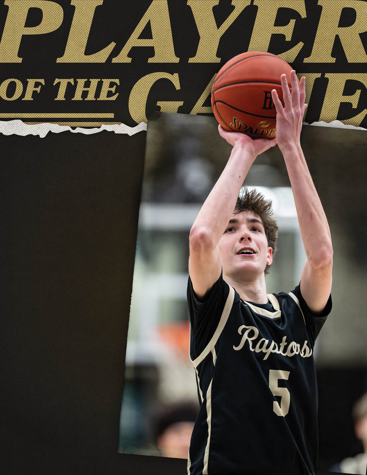 A young man wearing a black and gold basketball jersey is holding a basketball in his hands. AI generated content