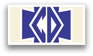 A blue and white cross logo. AI generated content
