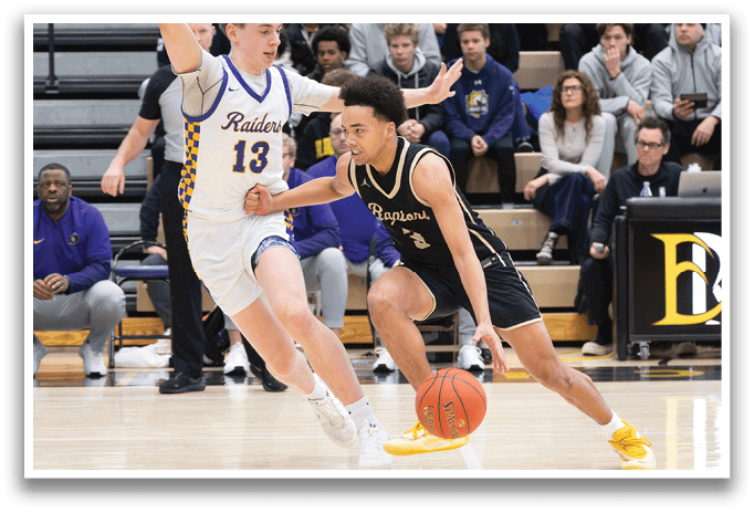 Two basketball players are competing for the ball. One player is wearing a white jersey and the other is wearing a black jersey. The players are running towards the ball, which is located in the middle of the court. The players are focused on the ball, trying to gain possession. The crowd is watching the game intently. AI generated content