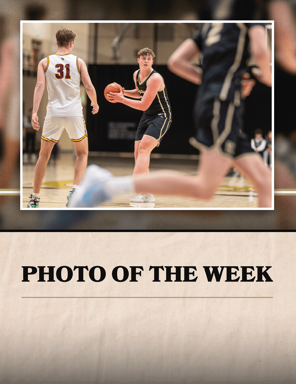 A basketball player in a black and white uniform is holding a basketball. AI generated content
