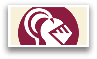 A red and white logo of a knight's helmet. AI generated content
