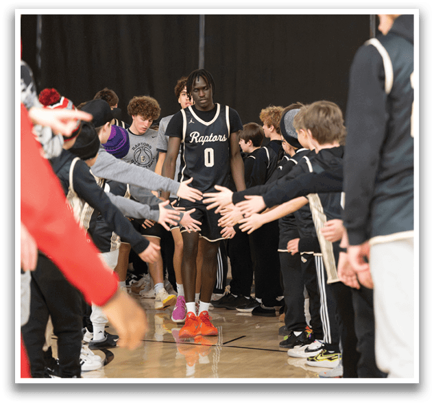 A group of people are gathered around a basketball player, shaking his hand. AI generated content