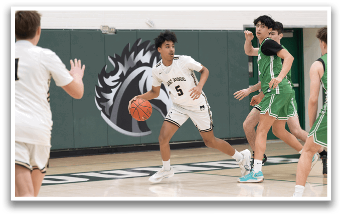 A group of young men playing basketball, one of them holding a basketball. AI generated content