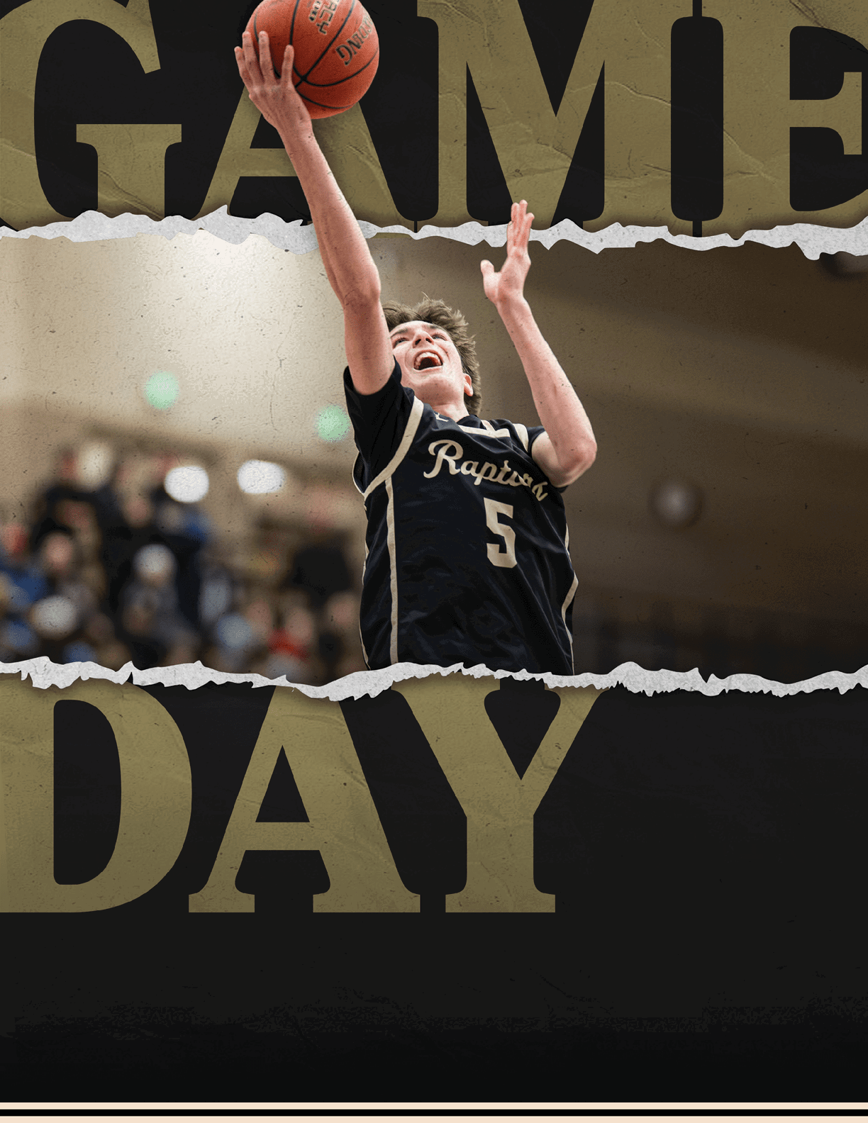 A basketball player is seen jumping to grab the ball. AI generated content