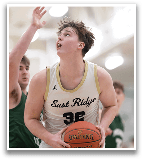 A basketball player wearing a white jersey with the number 36 holds a basketball. AI generated content