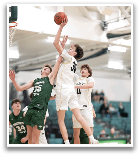 Basketball players in action on the court. AI generated content
