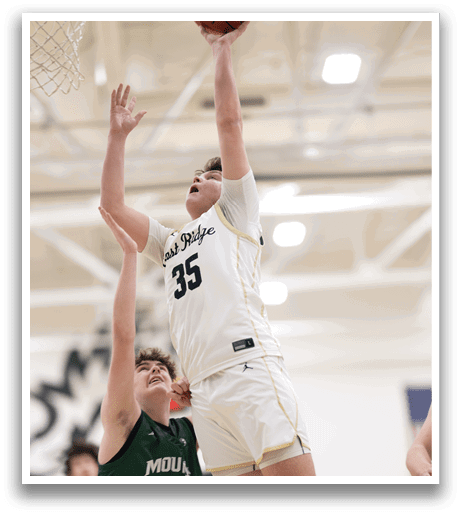 Two basketball players, one wearing a green jersey and the other a white jersey, are competing for a rebound. The white jersey player is jumping up to grab the ball, while the green jersey player is trying to block him. AI generated content