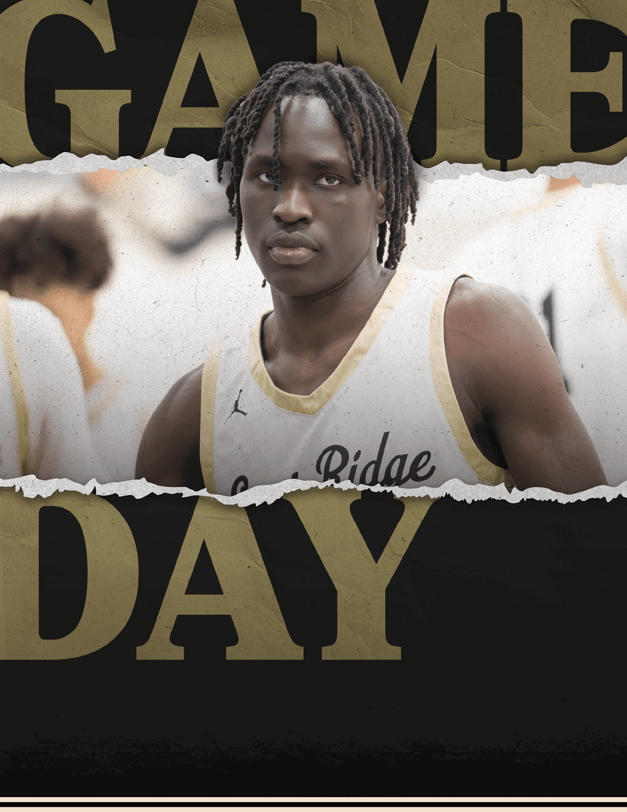 A young man with dreadlocks wearing a basketball jersey. AI generated content