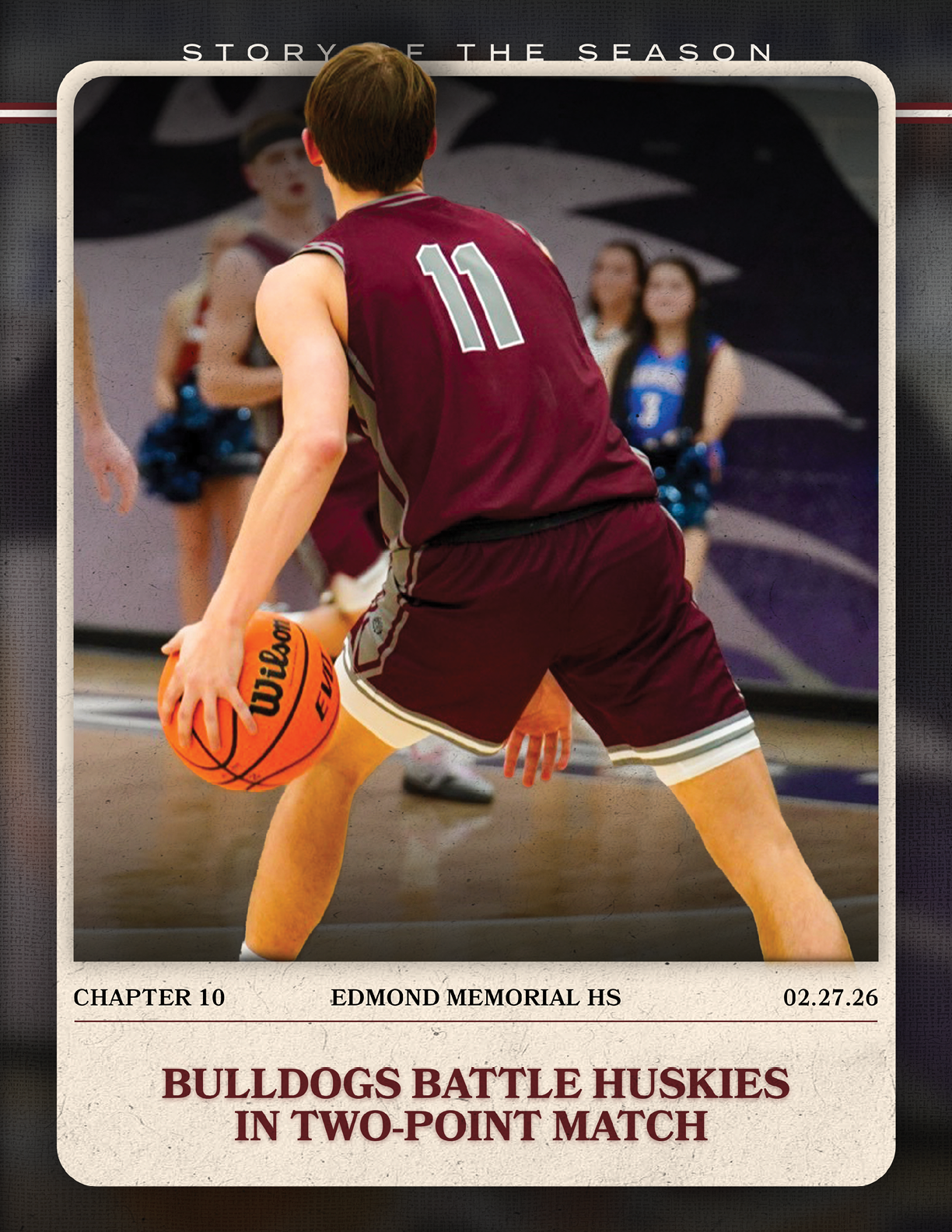 A basketball player in a maroon uniform is holding a basketball. AI generated content