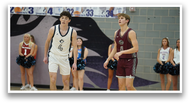 Two basketball players are on the court, one wearing a white uniform and the other wearing a red uniform. They are both holding basketballs. AI generated content