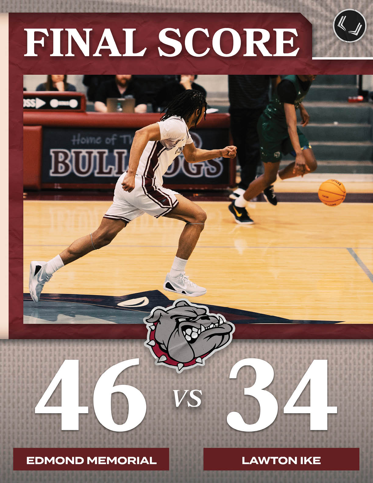Basketball game between Bulldogs and Lawton Ike. AI generated content