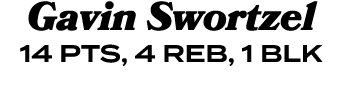 Gavin Swortzel 14 PTS, 4 REB, 1 BLK