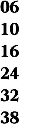 06 10 16 24 32 38
