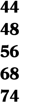 44 48 56 68 74