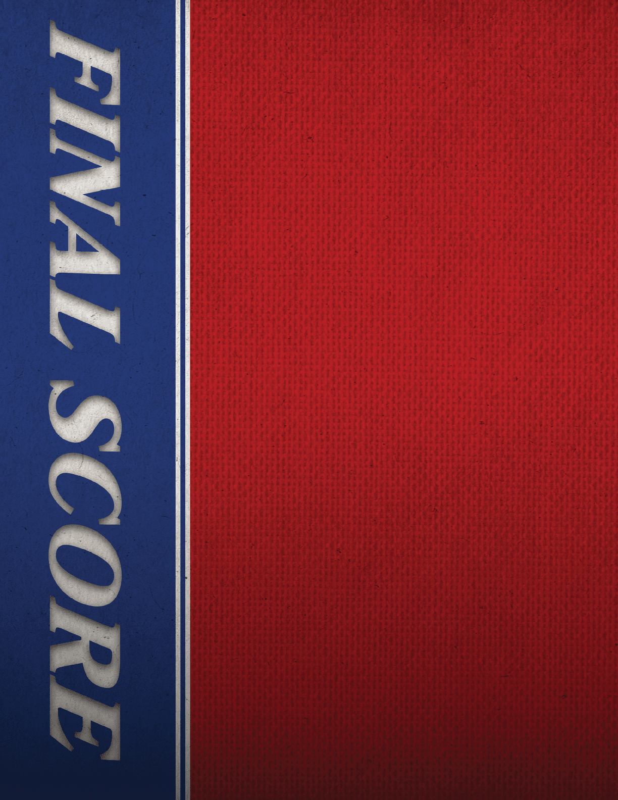 A red and blue banner with the words “Final Score" written on it. AI generated content