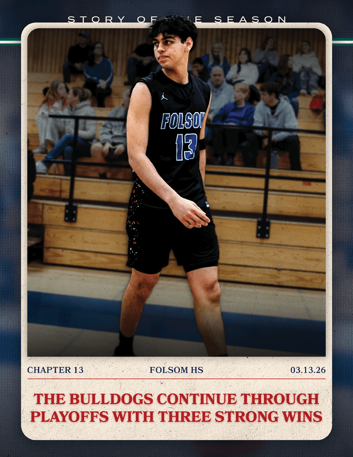 A man wearing a black shirt with blue writing on it. AI generated content